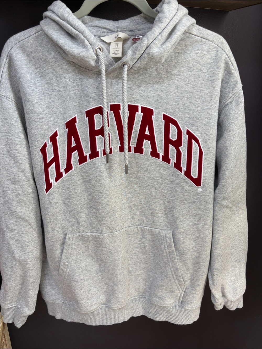 H&M Gray Crewneck Hoodie with Crimson Harvard Logo!! EUC